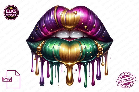 Download Mardi Gras Dripping Lips PNG Sublimation - Dripping lips png Collection