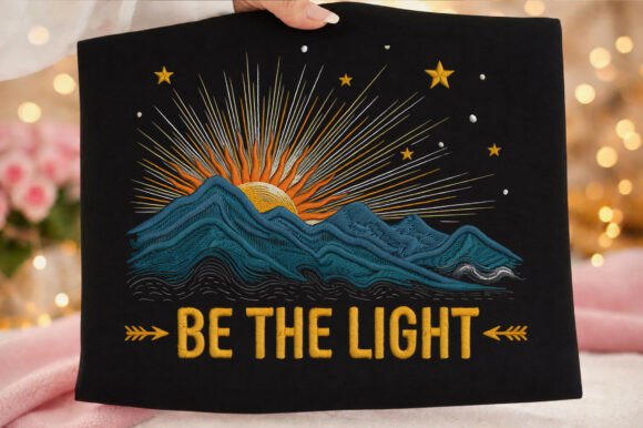 Download Be the Light Mountain Sunrise Embroidery - Premium Resources