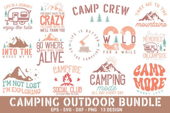 Download Camping Outdoor Mountain SVG PNG Set - Premium Resources