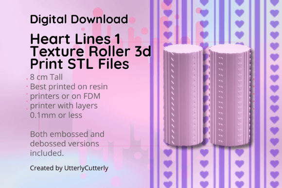 Download Heart Lines 1 Texture Roller, Digital File - Digital file Collection