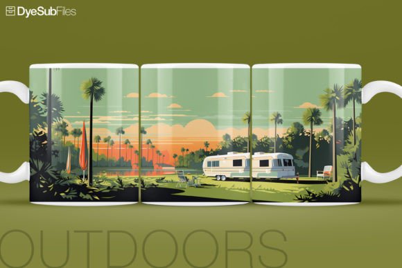 Download Vintage RV Camping Sublimation Mug Wrap - Sublimation mug wrap Collection
