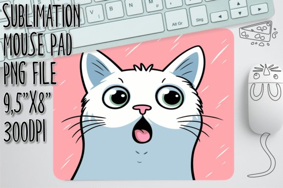 Download Charming Cat Motif Sublimation Mouse Pad - Sublimation mouse pad Collection